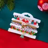 Pulsera Versátil Navideña Transfronteriza Europea y Americana Árbol de Navidad Corazón Arcilla Suave Pulsera de Cuentas Coloridas Juego de Apilamiento Multicapa