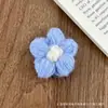 Aplique de flor de crochê de mohair feito à mão, presilha de cabelo flor de pompom de fio tridimensional, acessórios decorativos DIY para roupas e bolsas
