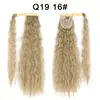 Al por mayor transfronterizo Europa pegatina mágica permanente de maíz peluca de cola de caballo cabello largo rizado esponjoso para mujer extensiones de cabello de onda de agua cola de caballo