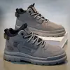 Botas Martin Zapatos para Hombre Otoño Hombre Senderismo al Aire Libre Impermeables Antideslizantes Suela Gruesa Desierto Caña Alta Botas de Trabajo Amarillas Grandes Hombre