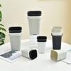 Vaso Quadrado Grande Vientiane Flor de Mármore Branco Cintura Alta Vaso Vientiane Simples Japonês Plástico Vasinho para Suculentas