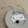 Collar de alta calidad con cadena de clavícula de perla negra, simple y exquisita, con temperamento de tendencia, ideal para celebridades de Internet.