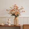 Rosa de otoño de rama larga, flor artificial, estilo europeo, mesa de comedor, margarita de otoño, flor artificial, decoración de hotel, flor de ciruelo, flor de seda, venta al por mayor