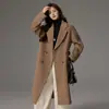 2025 Nuevo Abrigo de Cachemir para Otoño e Invierno Forrado Holgado Extra Largo Abrigo 801 Abrigo de una Pieza Venta al por Mayor Dropshipping