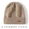 Chapéu de Cashmere Feminino 100% Cashmere Puro Outono e Inverno Proteção para as Orelhas Proteção contra o Frio Moda Casual Mais Fácil de Combinar Chapéu Quente de Tricô