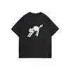 Seda de leite retrô estampa de gatinho assustado bolinhas manga curta unissex 2026 verão novo casual jovem T-shirt moderno