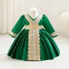 Vestidos Formales Europeos y Americanos de Comercio Exterior para Niñas, Vestidos de Princesa, Vestidos de Noche de Manga Larga, Vestidos Estampados de Florista para Actuaciones