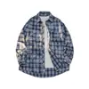 Outono e Inverno 2024 Nova Camisa Xadrez Moda Masculina Tendência Marca Casual Top Cardigan Jaqueta Peça Única Masculina Cabelo