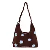 Bolso bandolera retro de estilo americano con estampado de estrellas, un bolso de hombro casual y versátil con cierre de cordón y gran capacidad, perfecto para ir al trabajo y para el uso diario