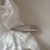 Clip de pelo de cuero con flor de diamante azul plateado clip de pelo de tela con corazón clip para flequillo de moda clip lateral tocado accesorios para el cabello