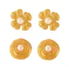 Brincos florais retrô franceses de nicho com incrustação de miçangas femininos pequenos estilo perfumado luxo leve aço titânio banhado a ouro joias atacado