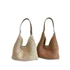Bolsa Tejida de Estilo Perezoso de Alta Gama Nuevo Estilo de Verano Bolso Casual de Vacaciones Bajo el Brazo Gran Capacidad Hombro Único Bolso de Paja Tejida