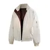 Chaqueta de Algodón Jack's para Hombre Color Noche Oscura Roja Corte Slim Tres Pruebas Cálida Cuello Alto Chaqueta de Vuelo Abrigo de Algodón