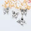 Accesorios de mariposa con retención de color de 18K, cuentas de mariposa tridimensionales con agujero pasante, collar, pulsera, material para accesorios de joyería hechos a mano DIY