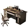 Mesa de computador moderna para uso doméstico, com fechadura, adequada para trabalho de escritório, design simples, ideal para chefes, funcionários de escritório e estudantes