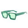 Gafas de Sol Cuadradas Europeas y Americanas Transfronterizas, Lentes Artísticos de Color Sólido de Moda, Gafas de Sol Grandes Únicas de Nicho para Protección Solar y Viajes