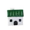 Micropaisaje de musgo, decoración de casas pequeñas rojas y verdes, artesanías de resina, adornos pequeños