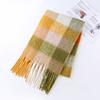 2025 nuevo ac cálido color arcoíris a cuadros largo europeo y americano otoño e invierno cálido suave mohair ceroso bufanda