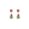 Pendientes navideños de diamantes con dibujos animados, transfronterizos europeos y americanos, pendientes asimétricos de alta gama para mujer, decoraciones navideñas