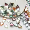Pendente Cristal em Forma de Leque com Furo Central 12X16 Joias DIY Pingente de Cortina de Contas Pulseira Acessórios de Cabelo Material de Miçangas Contas de Vidro