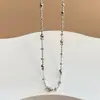 Prata Esterlina 925 Banhada a Ouro 18K, Estrelado Elegante, Corrente de Clavícula Sofisticada, Contas de Flor de Carro, Corrente Lisa Colar de Fada, Luxo Acessível e Moda