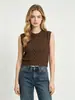 Suéter de punto trenzado vintage de primavera y otoño de fábrica de origen directo transfronterizo para mujer, cuello redondo, chaleco de suéter corto sin mangas en capas