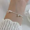 2025 Nuevo Nuevo Chinoiserie Plata S925 Simple Elegante Fresco y Dulce Diseño de Nicho Pulsera Ins Pulsera Pulsera