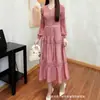 Miyake Miyake Moda Feminina Plus Size Transfronteiriça Europeia e Americana Elegante Emagrecedor Renda Simples Elegante Vestido