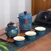 Taza Express de Cerámica Portátil Una Olla Tres Tazas Juego de Té de Viaje Tetera de Mano Taza de Té Juego Pequeño Regalos Clásicos