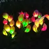 Luces Solares LED para Jardín al Aire Libre Comunidad de Villas Montadas en el Suelo Luces Decorativas Luces de Lirio Calla RGB Simuladas