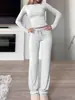 2026 Conjunto Casual Novo Transfronteiriço Europeu e Americano da Amazon Top de Manga Curta Calça Longa Roupa de Casa Roupa Esportiva Roupa de Yoga