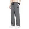 Pantalones Rectos de Seda de Hielo para Hombre Verano Delgados de Secado Rápido Pantalones de Hombre Sueltos con Caída Pierna Ancha Pantalones Deportivos Casuales de Verano
