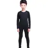 Roupa Camada Base de Treinamento com Forro de Fleece Infantil, Conjunto de Roupas de Secagem Rápida para Competição Esportiva Infantil Tamanhos Médio e Grande, Calça Legging Esportiva Respirável de Secagem Rápida