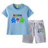 Traje de verano Rainbow Friends para niños y niñas 2023 nuevo traje fino de dos piezas de algodón de manga corta y pantalones cortos para bebé