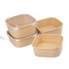 Caja de Almuerzo Desechable de Papel Kraft Cuadrada Ecológica 1000ml Engrosada con Tapa para Acampar Bento Tazón de Papel Caja para Llevar