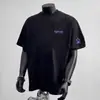 Tecido: Camiseta Bordada Multilinha de Manga Curta, Solta e Versátil para Homens e Mulheres, Roupa de Exterior Estilo Chinês, Manga Curta Bordada Estilo Chinês para Mulheres, Verão