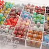 Cuentas redondas de resina multicolor de cielo estrellado, chapadas en oro, de 8-12 mm para bisutería, pulseras, collares, materiales y accesorios hechos a mano para DIY