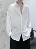 Camisa Masculina Tendência Retro Americana para Primavera e Verão, Estilo Coreano, Estilo de Hong Kong, Bonita e de Alto Padrão, Manga Longa Casual, Camisa de Seda Gelada