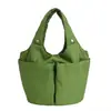 Nova Bolsa Tote Acolchoada de Algodão para Mulheres, Bolsa de Mão Versátil de Grande Capacidade para Outono e Inverno, Bolsa de Ombro Plissada Feminina para o Dia a Dia