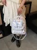 Mochila con Estilo Girly y Estampado de Dibujos Animados para Estudiantes Mujeres, Bonita Bolsa Escolar con Adorno de Encaje, Mochila Nueva de Alta Apariencia Ligera