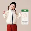 Ropa Infantil Amila 2026 Invierno Nueva Chaqueta Cálida de Forro Polar con Cuello Alto para Niños y Niñas, Top Cálido Infantil de Bloques de Color