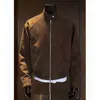 Jaqueta Masculina de Couro PU Tie-dye Retrô Americana Outono Patchwork Desconstruído Casual Gola Alta Roupa Exterior Tendência Jaqueta de Couro Solta