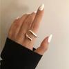Europeu e americano de quatro dedos conmixed chain metal geometric opening ring metal geometric opening ring anel de personalidade atacado