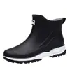 Botas de Lluvia Transfronterizas para Mujer con Forro de Lana, Botas de Lluvia Cortas Cálidas, Botas de Agua Impermeables y Resistentes al Desgaste de Moda con Tacón Medio y Suela Gruesa, Zapatos de Agua Antideslizantes para Cocina