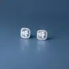Pendientes Cuadrados de Plata S999 Incrustados con Diamantes para Mujer Lujo Ligero Lujo Ligero Pendientes Hip-hop Rock Europeos y Americanos Joyería de Moda Versátil