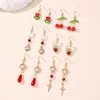Ez5729 Nuevos Pendientes Elegantes con Borlas Estilo Chino para Mujer, Tachuelas Únicas de Mariposa, Accesorios de Pendientes para Mujer Corazón Cereza