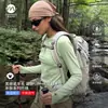 Ovelha Perdida Montanhismo ao Ar Livre Camisa Feminina de Lã Merino Secagem Rápida Manga Longa com Bolso para Relógio, Caminhada Raglan Gola Redonda