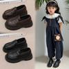 Zapatos de Cuero para Niñas Primavera y Otoño Nuevos Mocasines Infantiles 2025 Nuevos Zapatos de Rendimiento para Niños Estilo Británico Zapatos Negros