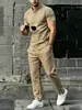 2026 Novo Estilo Americano Outdoor Praia Casual Caimento Solto Versátil High Street Casual Camisa Polo e Calça