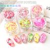 Lentejuelas exclusivas para decoración de uñas transfronterizas, nuevo color arcoíris redondo, decoración de uñas, maquillaje de ojos, lentejuelas, esmalte de uñas resistente a disolventes